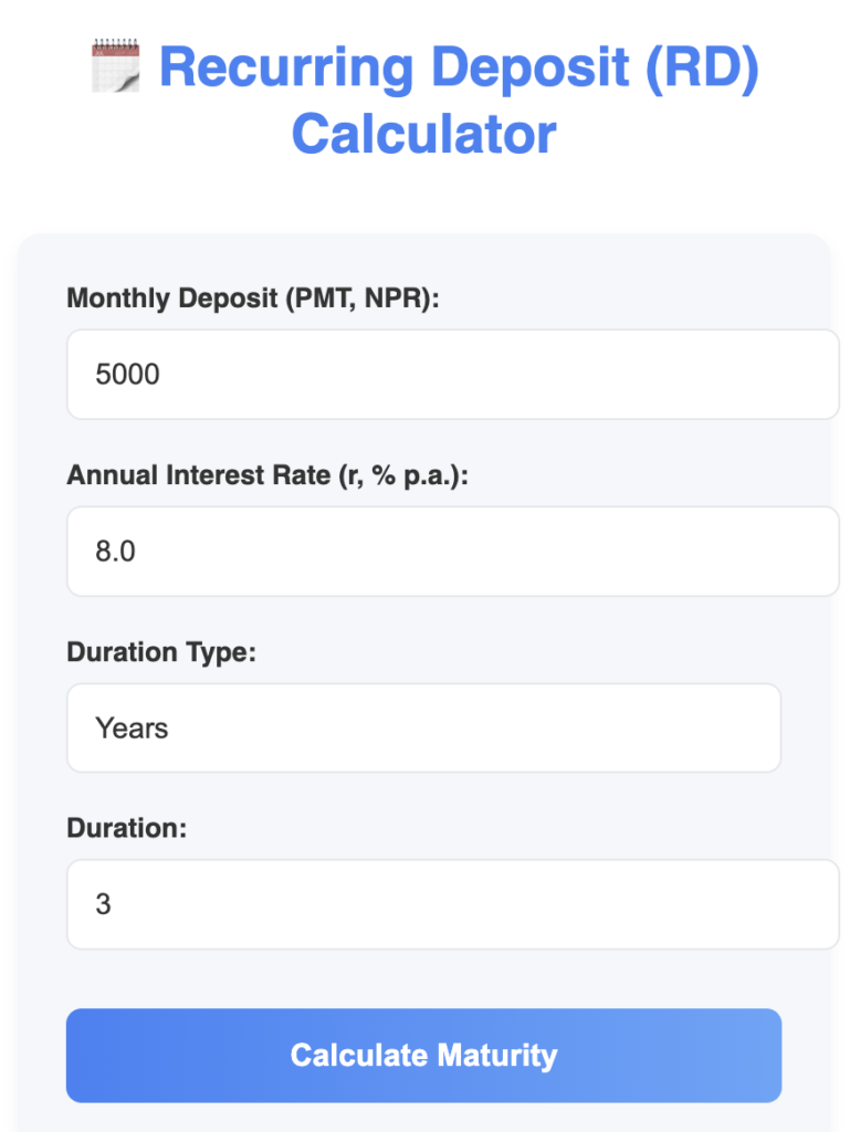 recurring deposit calculator