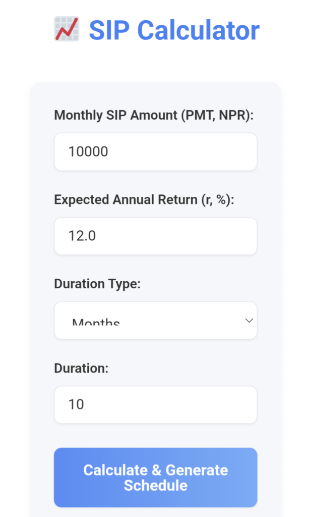 sip calculator nepal